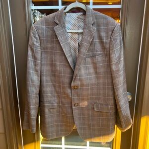 Johnston and Murphy beautiful men’s sport coat tan and brown striped